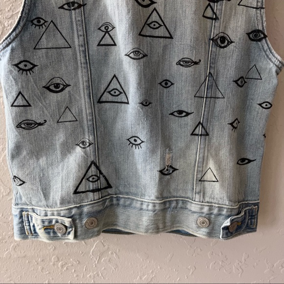 Levi’s Evil Eye Jacket Denim Vest Blue S - Picture 7 of 12
